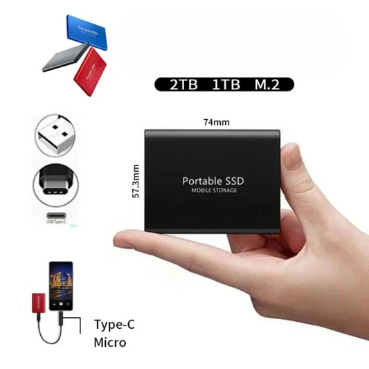 Unidad SSD Externa Portátil 512GB Almacenamiento Compacto Rápido USB C