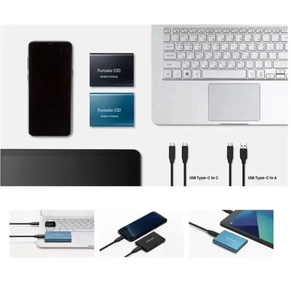 Unidad SSD Externa Portátil 512GB Almacenamiento Compacto Rápido USB C