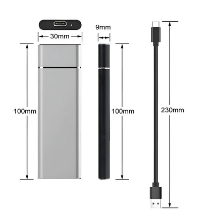 Disco Duro Externo Portátil USB Diseño Delgado de Aluminio para Almacenamiento