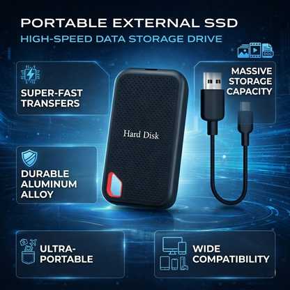 Disco Duro Externo Portátil SSD Almacenamiento de Datos de Alta Velocidad