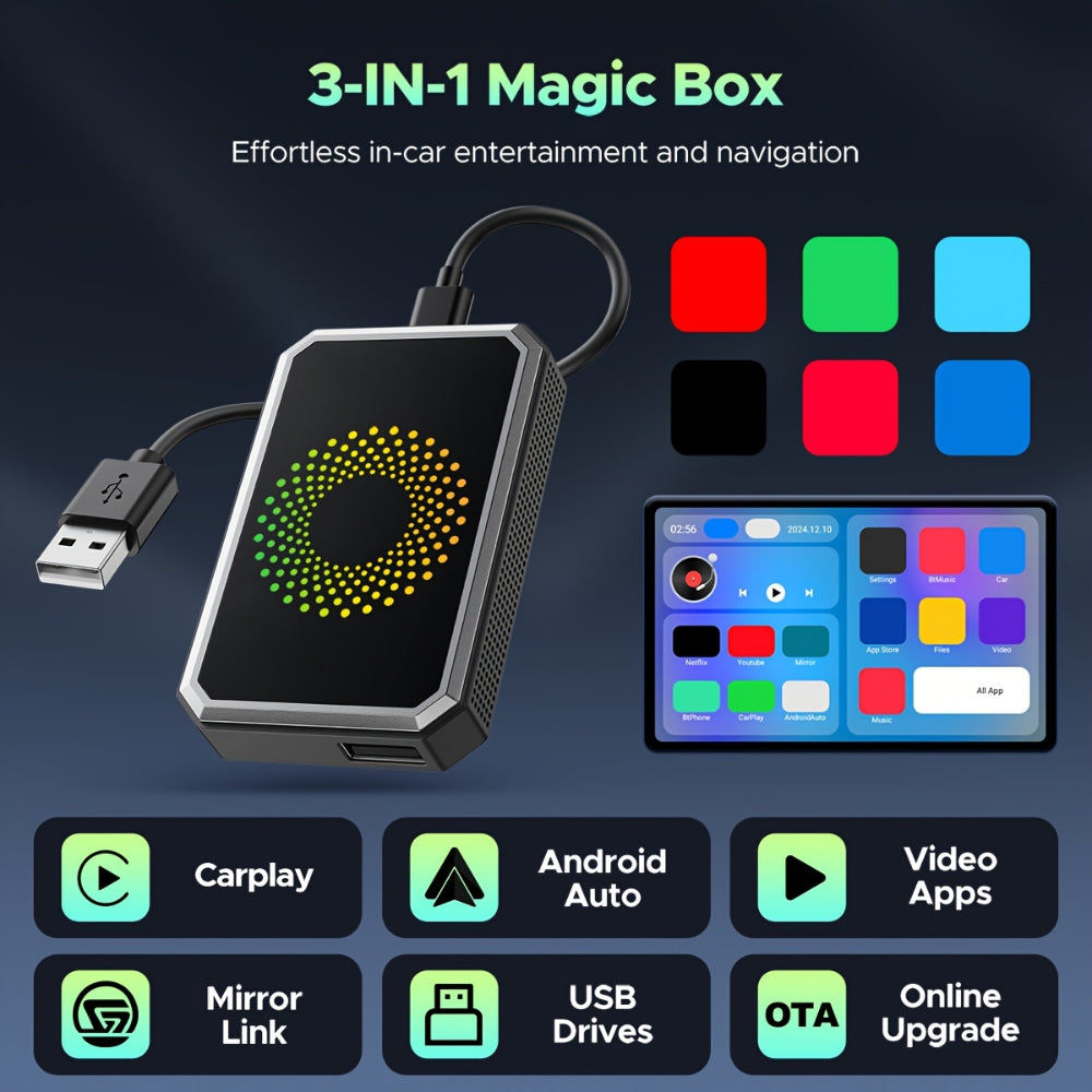 Adaptador de Coche Inalámbrico Caja de Transmisión Multimedia para Pantalla