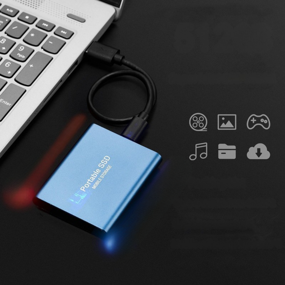 Unidad SSD Externa Portátil 512GB Almacenamiento Compacto Rápido USB C