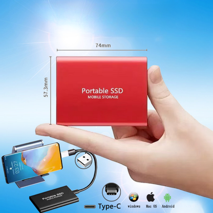 Unidad SSD Externa Portátil 512GB Almacenamiento Compacto Rápido USB C