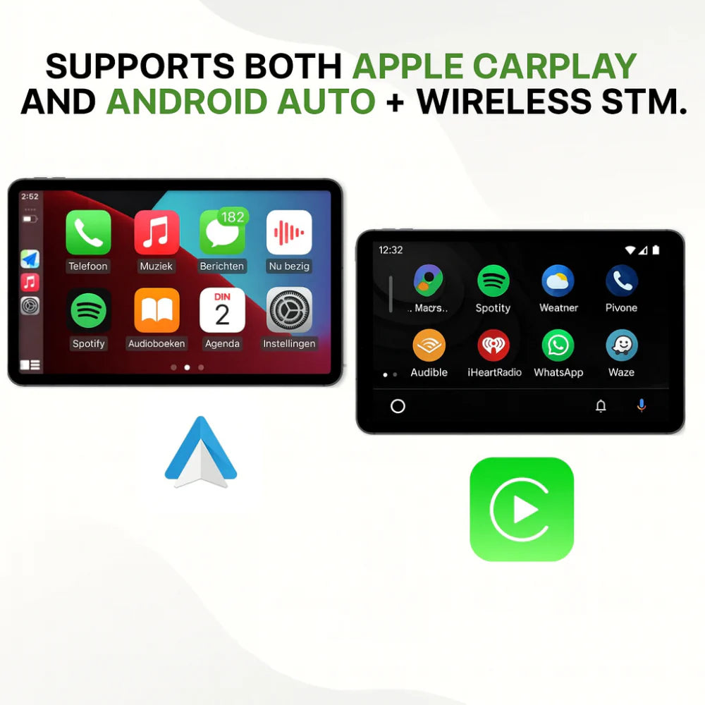 Adaptador de Coche Inalámbrico CarPlay Android Auto con Pantalla Táctil