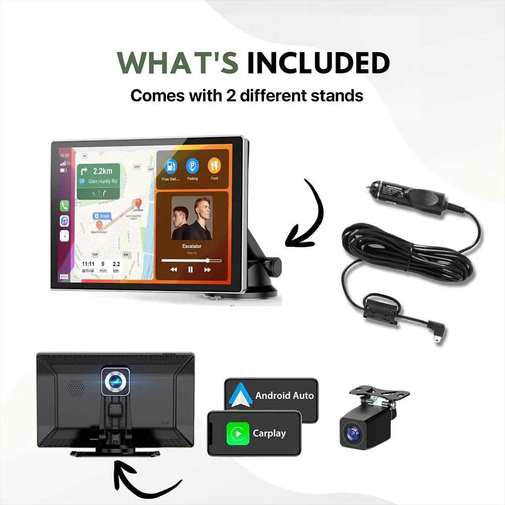 Adaptador de Coche Inalámbrico CarPlay Android Auto con Pantalla Táctil